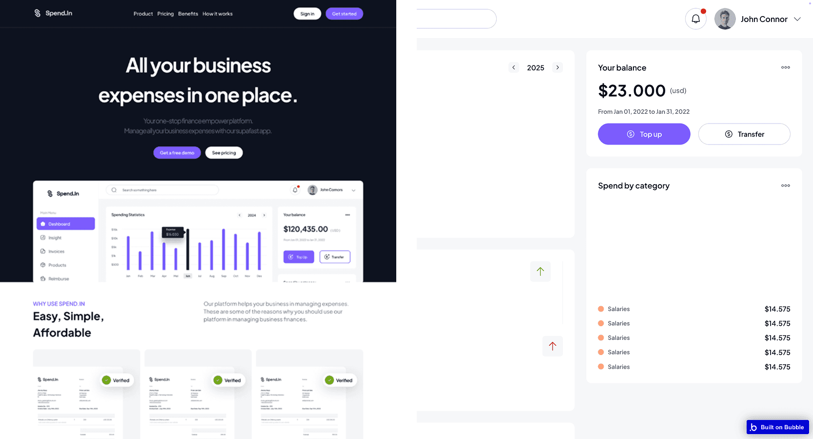 Figma file and Bubble app included