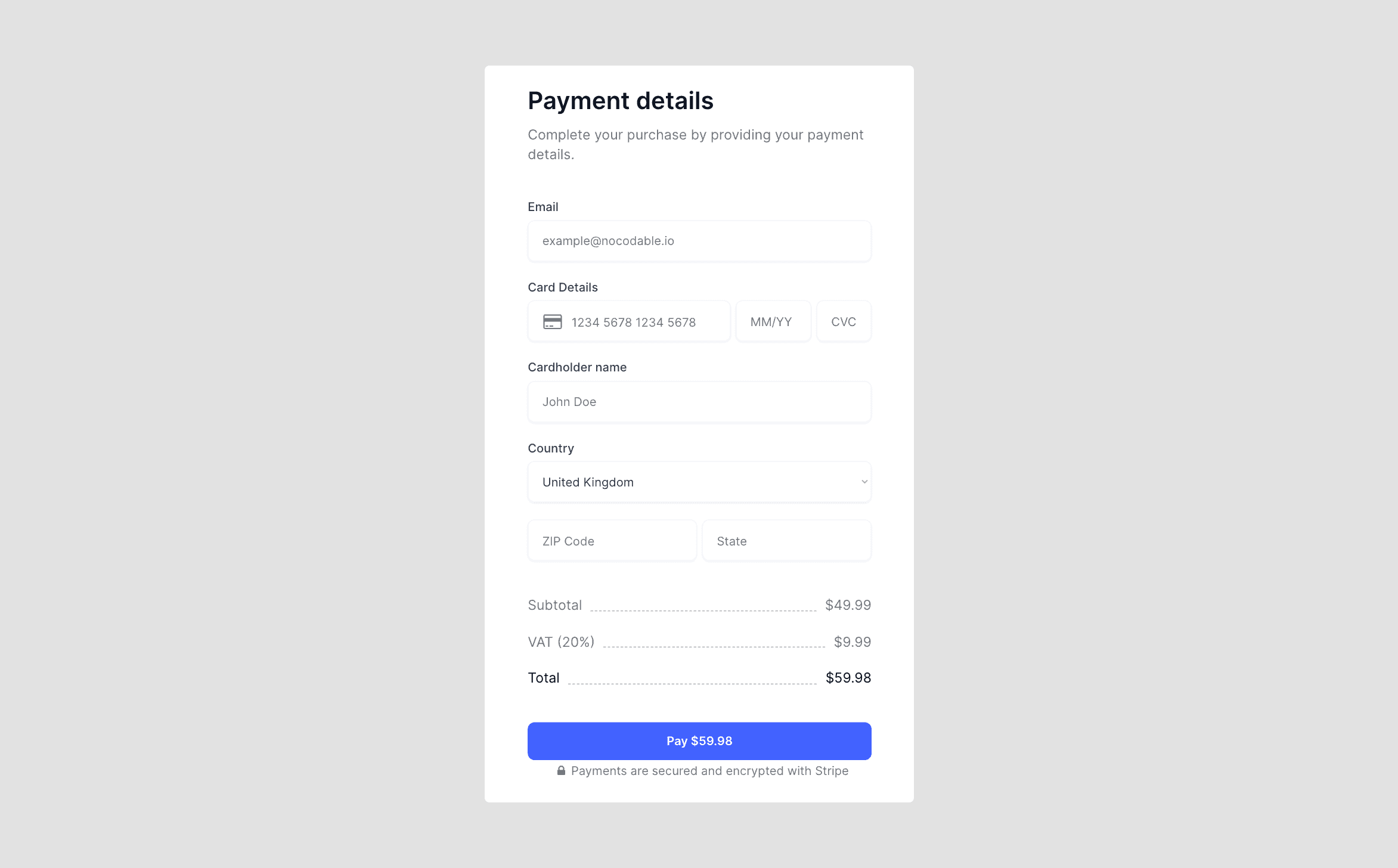 Payment form 1