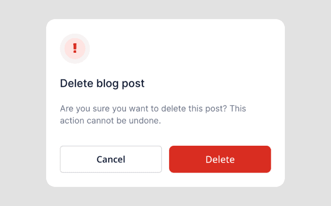 Modal - Delete popup