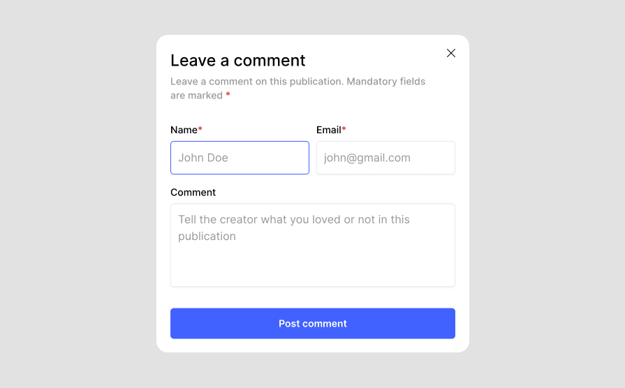 Simple form popup 2