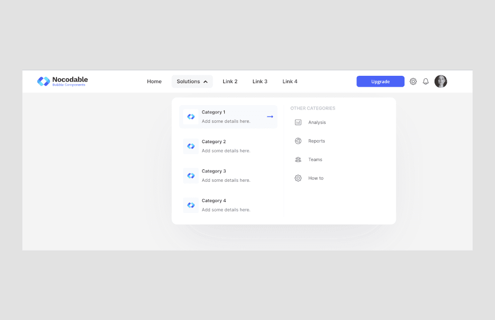 Mega menu