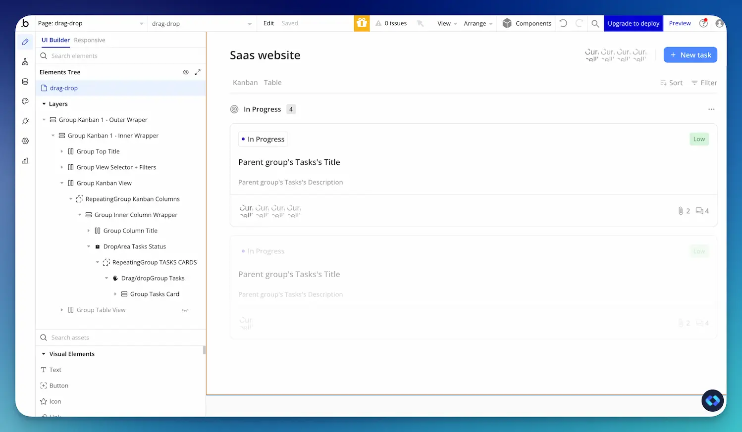 bubble.io kanban