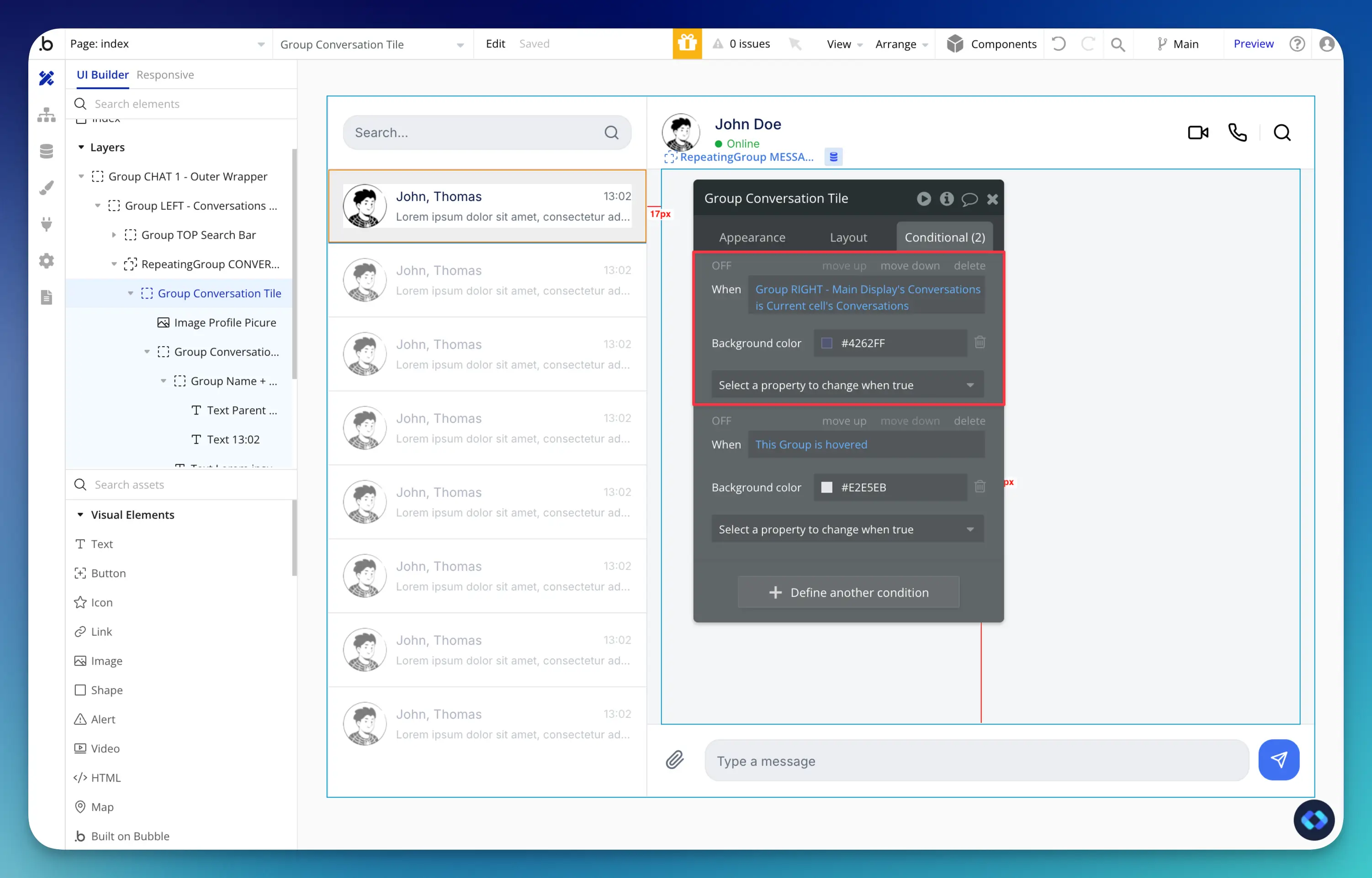 how to make a chat with bubble.io