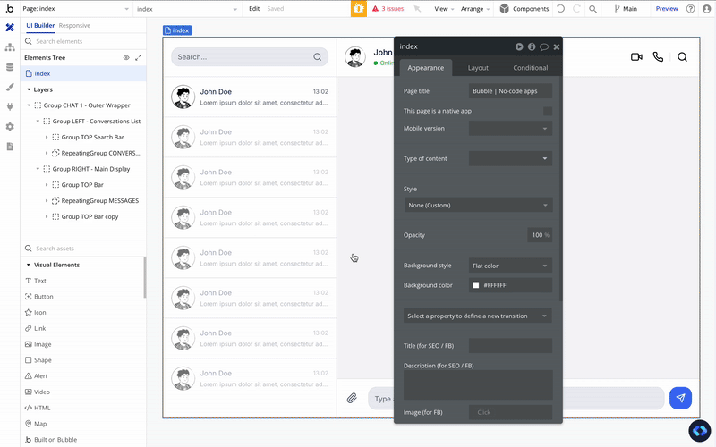 bubble.io chat