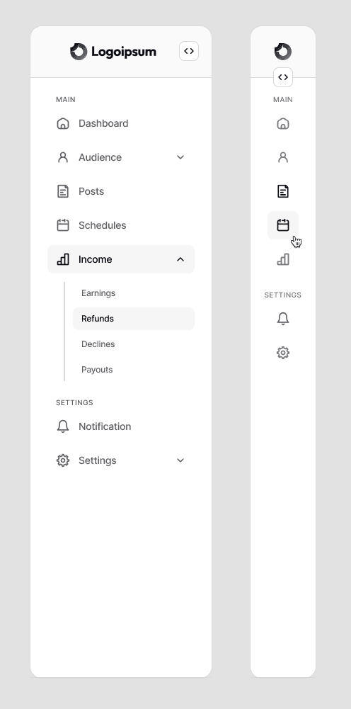 bubble.io sidebar