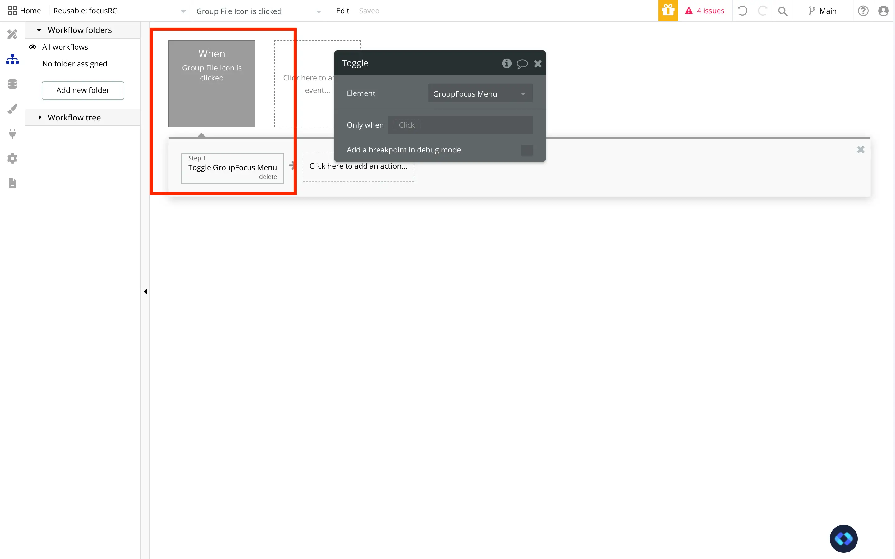 bubble.io how to show group focus in repeating group