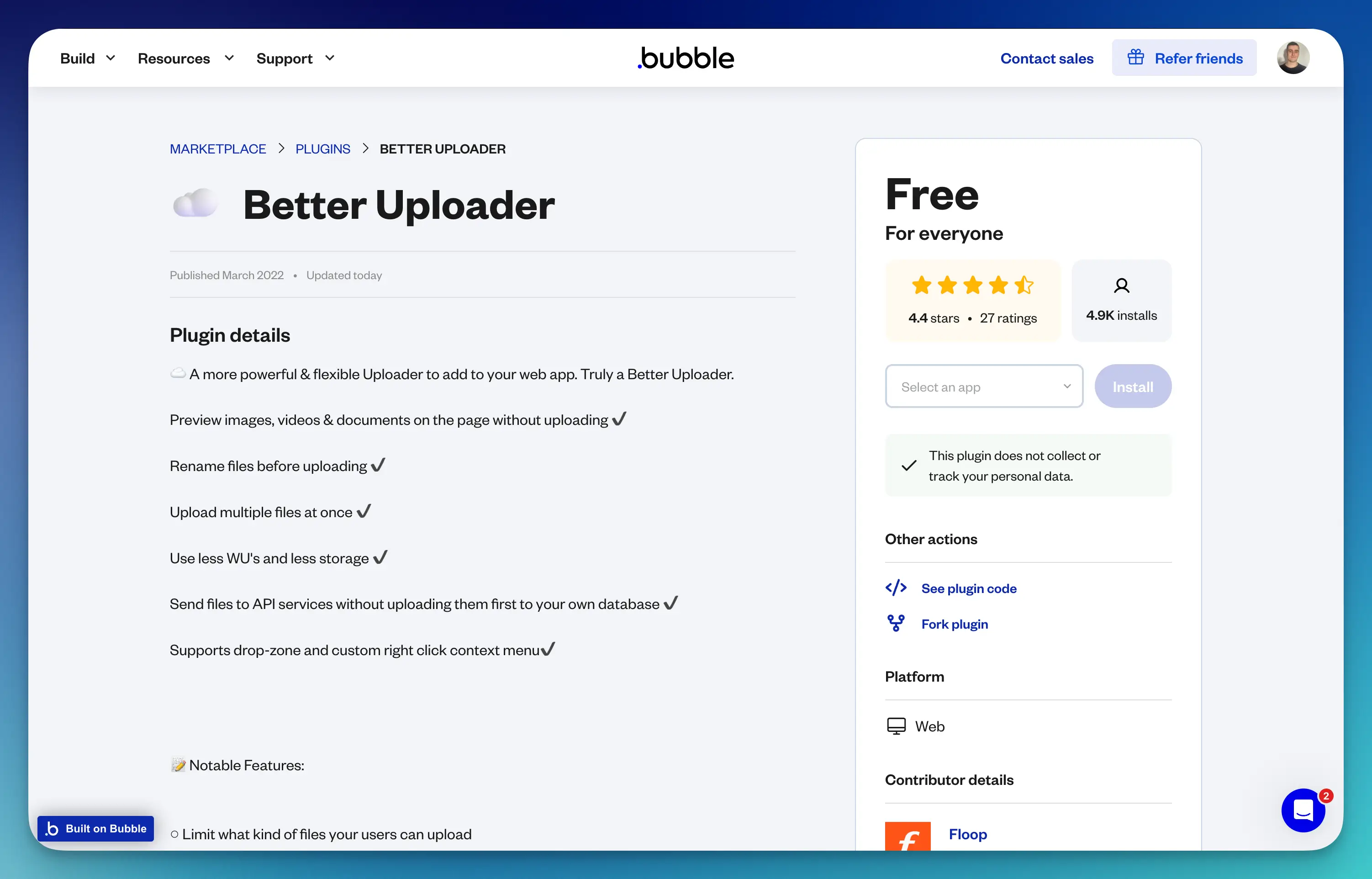 better uploader bubble.io plugin