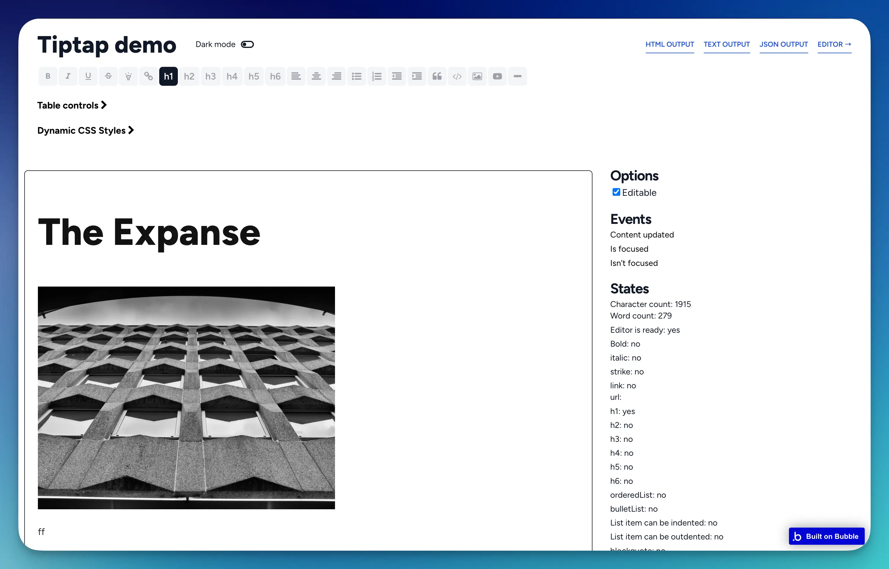 tiptap rich text plugin bubble.io